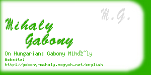 mihaly gabony business card
